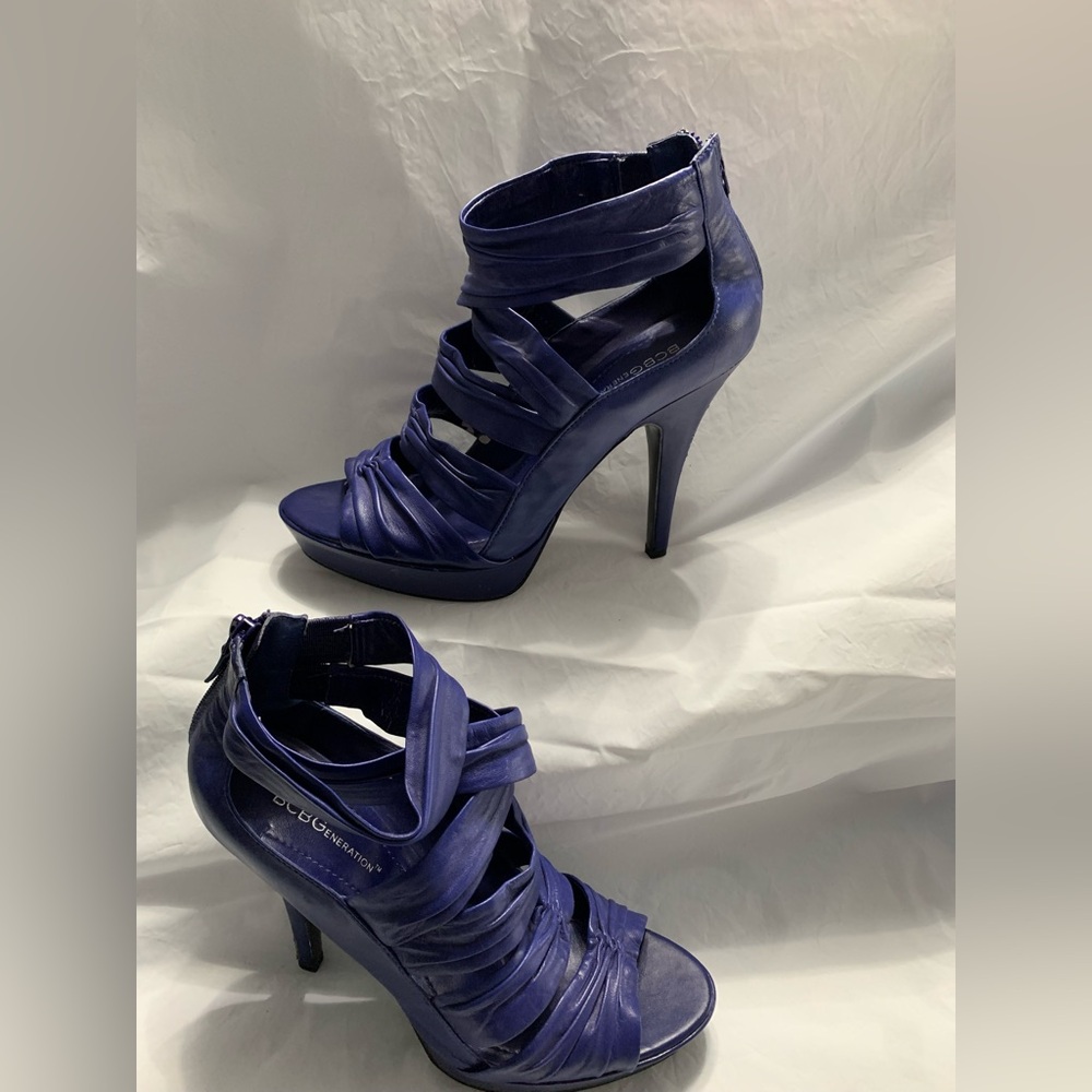 Blue Heels with back zipper